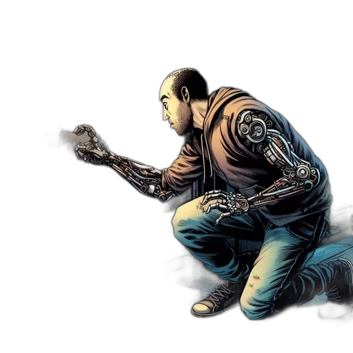 robot, weapon, staff, concept art transparent PNG cut-out