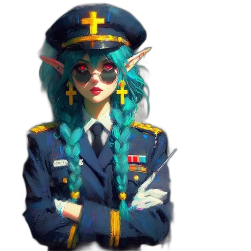 staff, jacket, crown, face transparent PNG cut-out