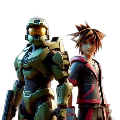 concept art, 3d render, pixel art, two transparent PNG cut-out