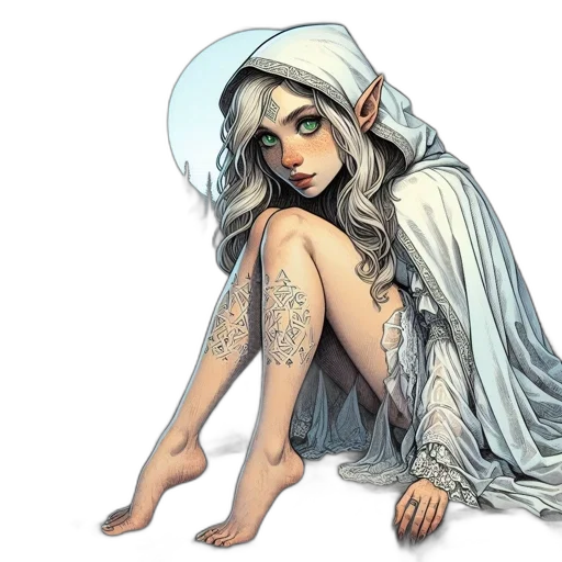 dress, fantasy art, concept art, comic book art transparent PNG cut-out