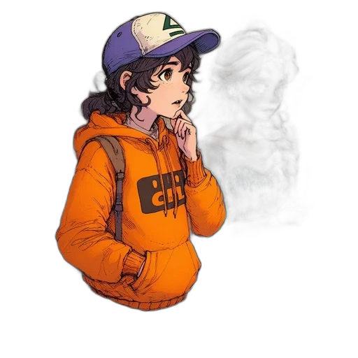 jacket, hat, face, creature transparent PNG cut-out