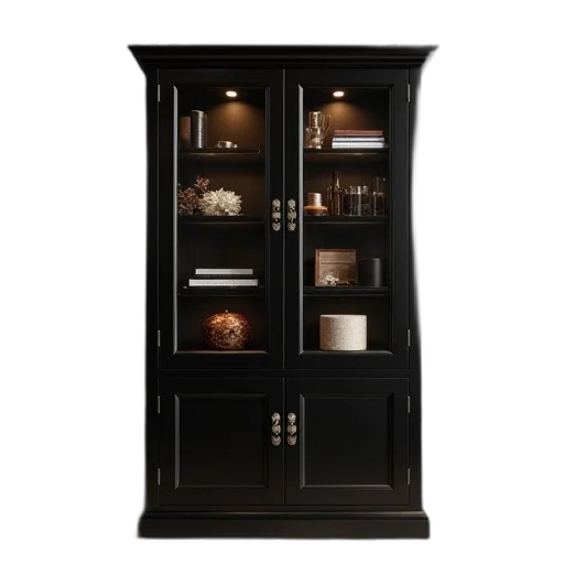 furniture, dark, black, curio transparent PNG cut-out