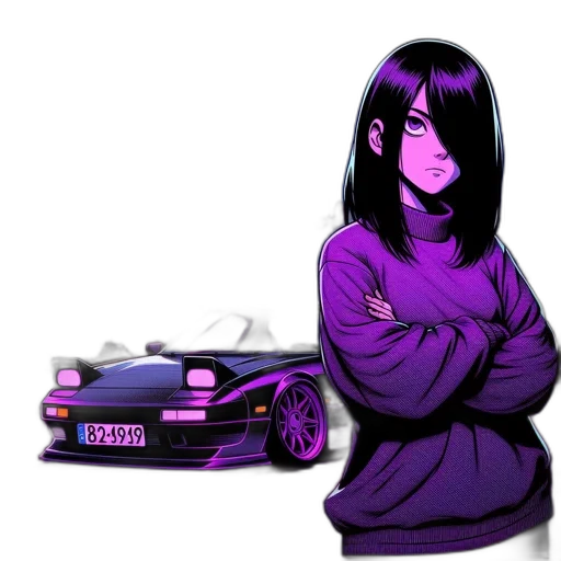 car, jacket, face, creature transparent PNG cut-out