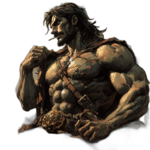 comic book art, concept art, fantasy art, photorealistic transparent PNG cut-out
