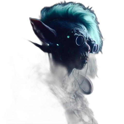 mask, dragon, staff, creature transparent PNG cut-out