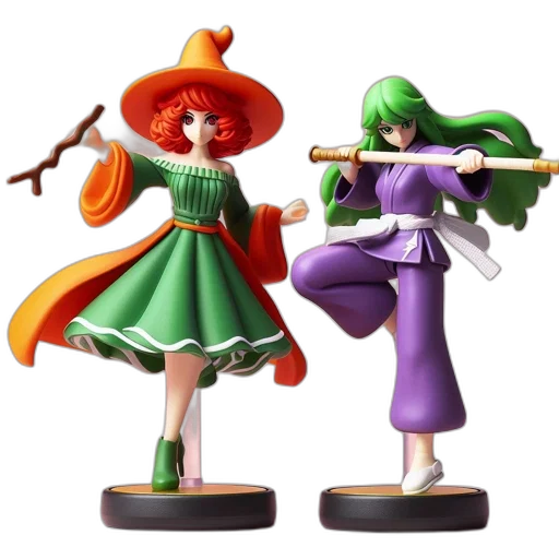 concept art, 3d render, green, two transparent PNG cut-out