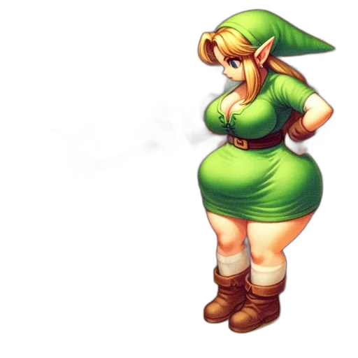dress, staff, hat, weapon transparent PNG cut-out