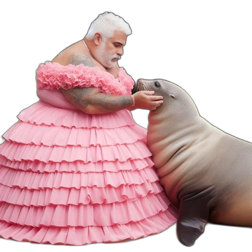 dress, creature, animal, vaporwave transparent PNG cut-out