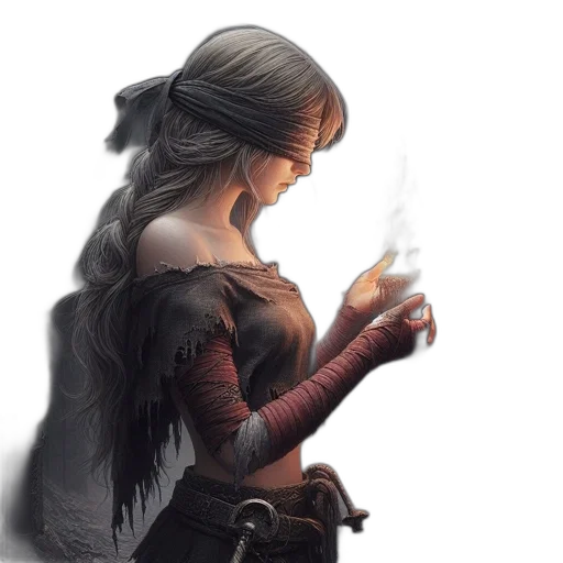 dragon, sword, dress, staff transparent PNG cut-out