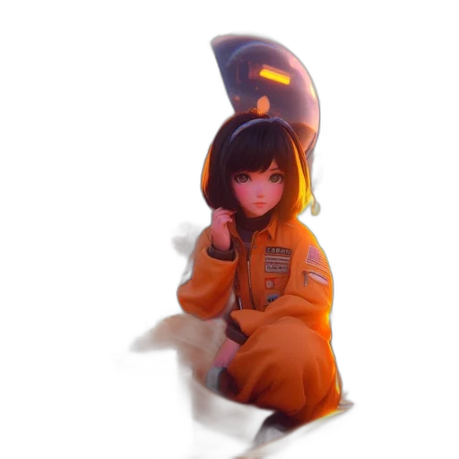 robot, staff, creature, hat transparent PNG cut-out
