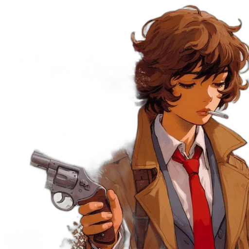 jacket, weapon, comic book art, concept art transparent PNG cut-out