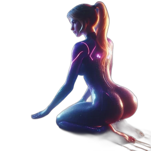 dress, concept art, 3d render, cyberpunk transparent PNG cut-out