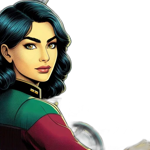 comic book art, concept art, woman, dark transparent PNG cut-out