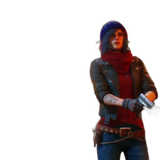 jacket, weapon, staff, mask transparent PNG cut-out