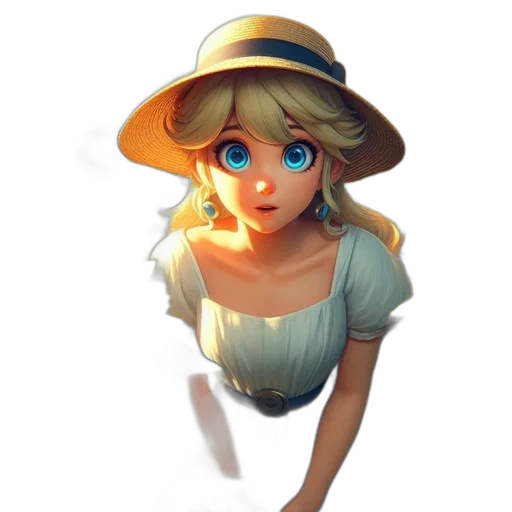 hat, dress, staff, face transparent PNG cut-out
