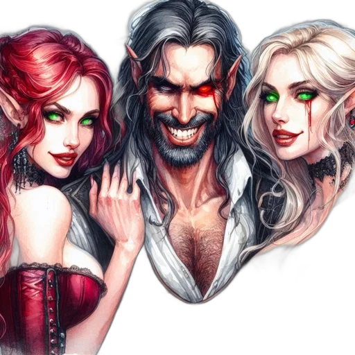 fantasy art, concept art, comic book art, watercolor transparent PNG cut-out
