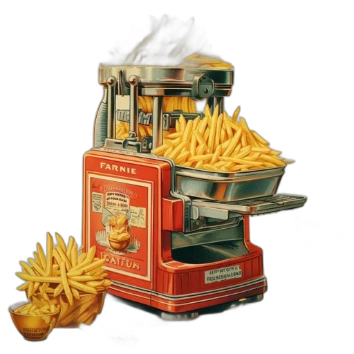 food, robot, photorealistic, 3d render transparent PNG cut-out