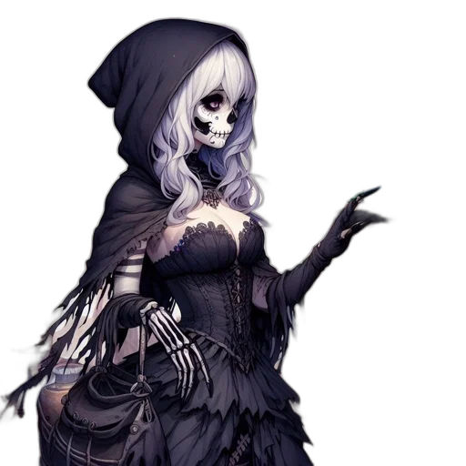 mask, dress, staff, weapon transparent PNG cut-out