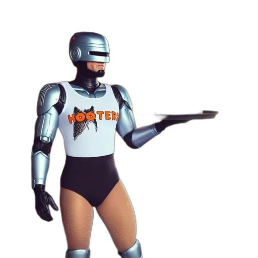 robot, staff, weapon, jacket transparent PNG cut-out
