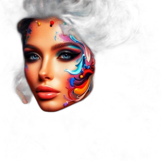 face, mask, jewelry, hair transparent PNG cut-out