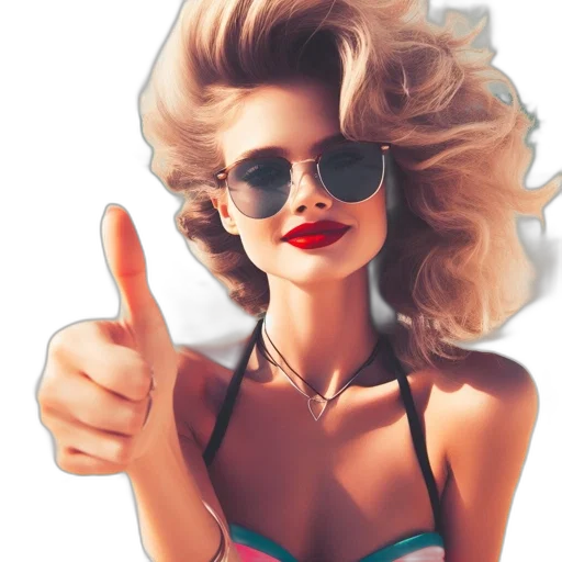 photorealistic, 3d render, woman, beach transparent PNG cut-out