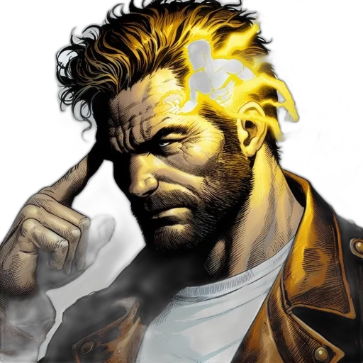 jacket, face, comic book art, concept art transparent PNG cut-out