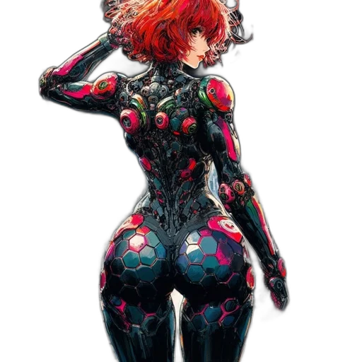 robot, dress, concept art, cyberpunk transparent PNG cut-out