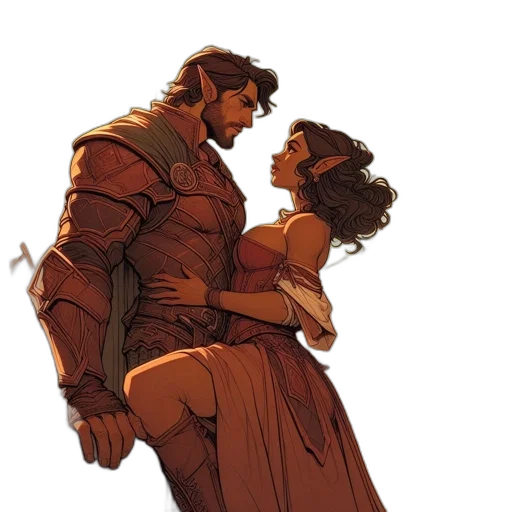 dress, sword, concept art, comic book art transparent PNG cut-out