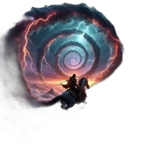 sword, dragon, staff, hair transparent PNG cut-out