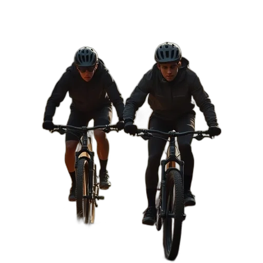 jacket, 3d render, two, mountainbikers transparent PNG cut-out