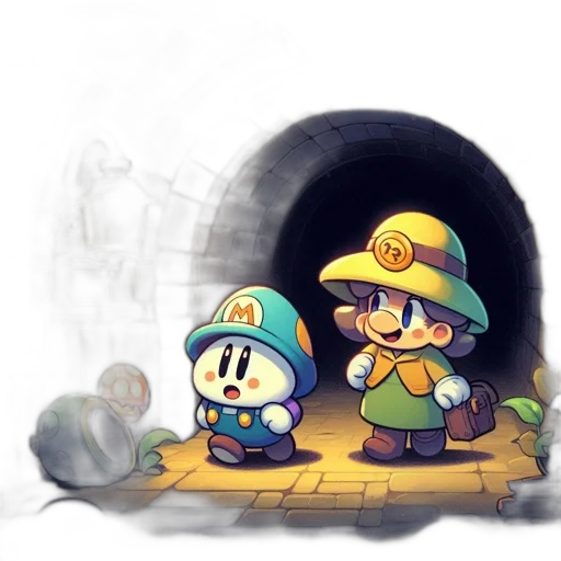 hat, concept art, pixel art, watercolor transparent PNG cut-out