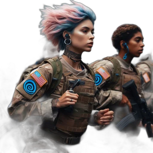 concept art, cyberpunk, fantasy art, comic book art transparent PNG cut-out