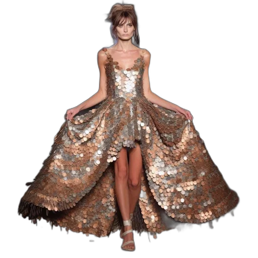 dress, jewelry, golden, earth tones transparent PNG cut-out