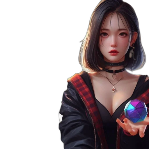 jacket, jewelry, cyberpunk, fantasy art transparent PNG cut-out