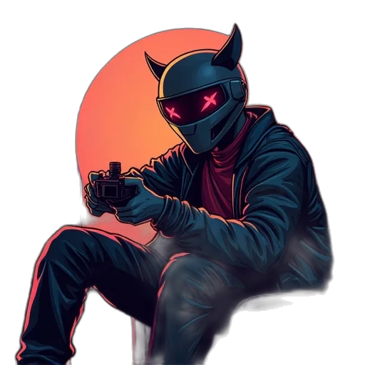 mask, jacket, robot, weapon transparent PNG cut-out