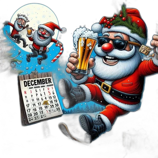 exuberant, festive, scene, features transparent PNG cut-out