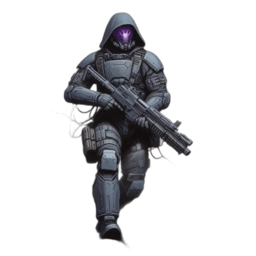 weapon, jacket, robot, mask transparent PNG cut-out