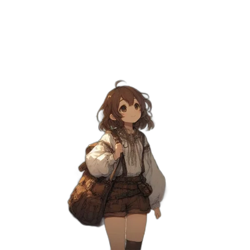 jacket, staff, dress, creature transparent PNG cut-out