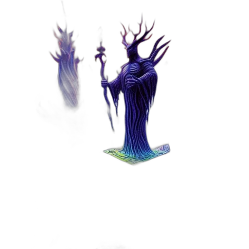 staff, creature, crown, dress transparent PNG cut-out
