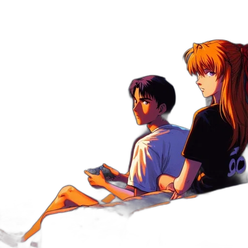 pixel art, concept art, anime, vaporwave transparent PNG cut-out