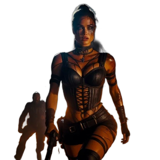 concept art, cyberpunk, comic book art, 3d render transparent PNG cut-out
