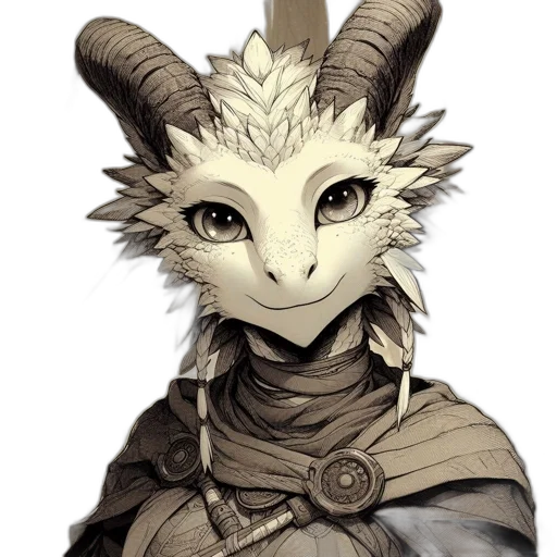 dragon, mask, creature, staff transparent PNG cut-out