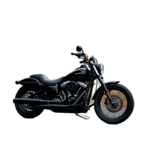 photorealistic, 3d render, black, harley transparent PNG cut-out