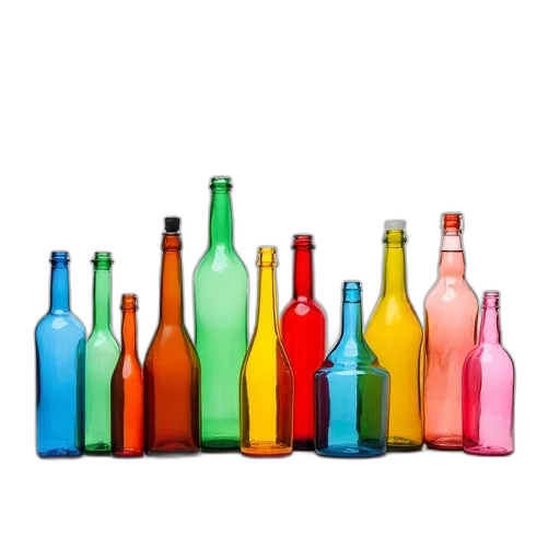 bottle, 3d render, photorealistic, colorful transparent PNG cut-out