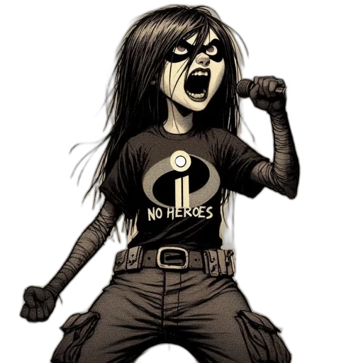 comic book art, cartoon, concept art, female transparent PNG cut-out