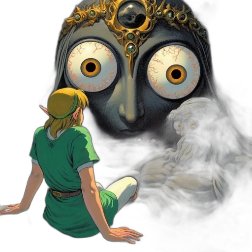 mask, face, creature, staff transparent PNG cut-out