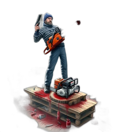 weapon, robot, staff, jacket transparent PNG cut-out
