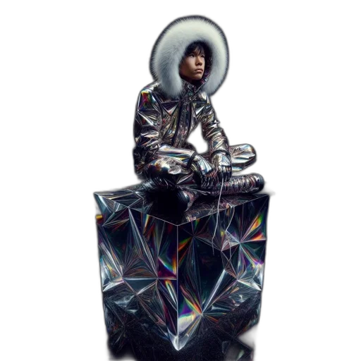 robot, jacket, staff, sword transparent PNG cut-out