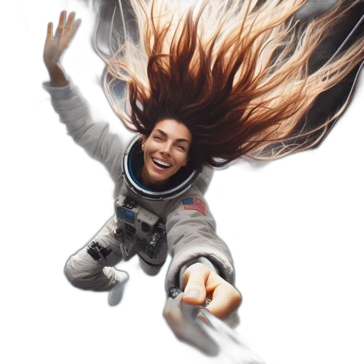 hair, jacket, face, staff transparent PNG cut-out