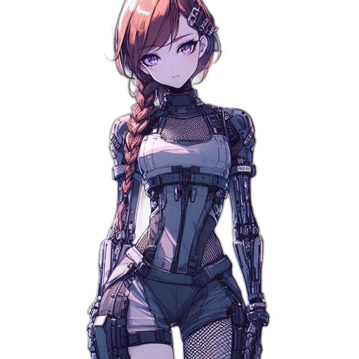 dress, robot, staff, weapon transparent PNG cut-out